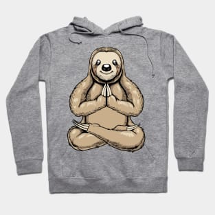 Cartoon sloth meditates with yoga Hoodie